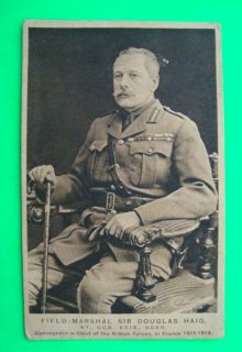  Field Marshal Sir Douglas Haig British Hero Postcard RARE