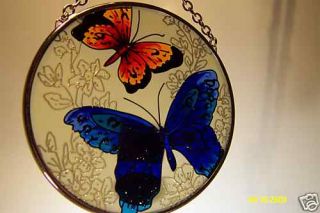 Joan Baker Stained Glass Suncatcher Butterflies New