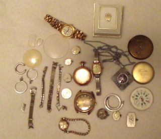  Vintage Watch Parts Citizen Dueber Albert Duval Timex Remontoir K Time