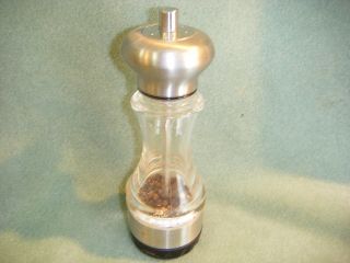 Mr Dudley Acrylic Chrome Pepper Mill Grinder Salt Shaker Combination