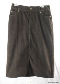 Eddie Bauer Dark Brown Corduroy Skirt Misses 8 New