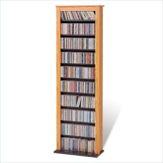 Prepac Slim Barrister Tower Oak CD & DVD Media Storage