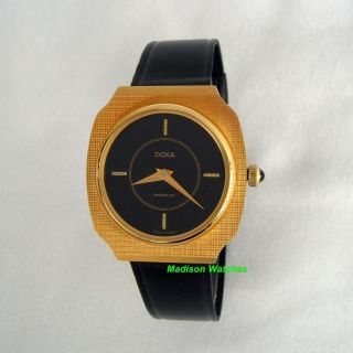 New Doxa Mens Watch Art Deco Black Dial Watch