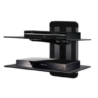 Wall Mount Dual Shelf Shelves for TV AV Component Bluray Player Cable