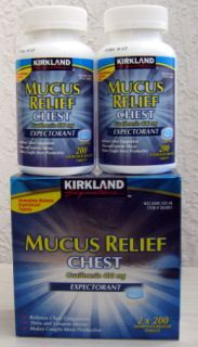 GUAIFENESIN 400 MG MUCUS RELIEF EXPECTORANT 400 ct Exp August 2013