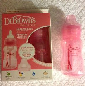 Dr browns Natural Flow 8 Oz Wide Neck Baby Bottles 2 Pack +1 Reduces