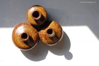Mid Century Ceramic Studio Pottery Triple Bud Vase MCM