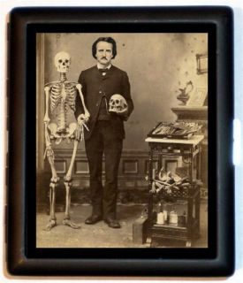 Edgar Allan Poe Victorian Medical Altered Art Skull Skeleton Cigarette