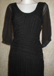 ECI Black Silk Pleat Dress Sz 8 $159