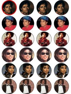 24 x Michael Jackson Edible Rice Paper Cake Toppers