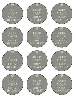  Shades of Grey Keep Calm Edible Rice Paper Cupcake Cake Toppers