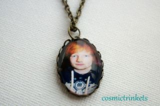Ed Sheeran Antiqued Bronzetone Glass Pendant Necklace