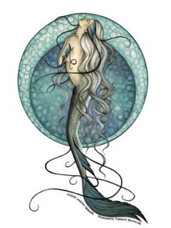 Mystic Mermaid Sticker Enchanting Mermaid with Flowing Silvery Hair 3