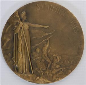 Edouard Fraisse (1880 1945) Medallion St. Mihiel 1918 France American