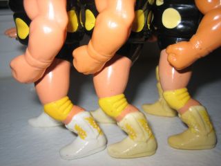 WWF HASBRO DUSTY RHODES lot vtg Yellow BOOTS 3 VARIANTS wrestling
