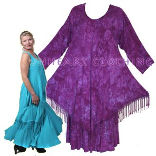  Sultana Purple Tie Dye Magic Dress Fringe LRG XL 2X 3X PLS