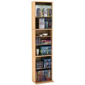 DVD Rack Media Tower Holder Storage Blu Rays Multimedia Shelf Home