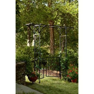 New Garden Oasis Metal Arbor with Gate (Wedding Vines Flowers Yard