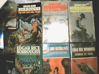 Edgar Rice Burroughs 6 Book lot 3 Frazetta Covers John Carter Caspak