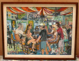 Green Parrot Cafe Painting by Dwight Owen Kally