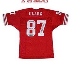 Dwight Clark San Francisco 49ers Red Jersey w Ins