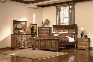 edgewood natural oak finish bedroom collection