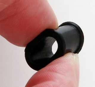 Pair Black Silicone Tunnels Plugs Ear Gauges Choose Your Size 6g 1