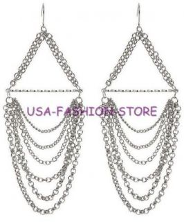Guess Earrings Dangle Silver Fashion Pair Chain Hot