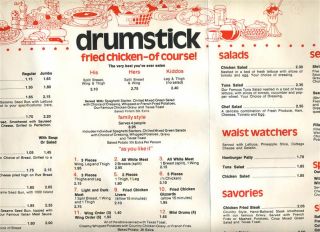 Drumstick Feast Fair Restaurants Menu 1978 Denver Colorado