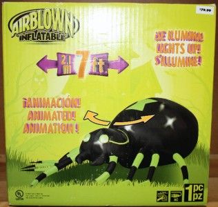 7ft Jemmy Air Blown Inflatable Halloween Spider New Lights Up Moves