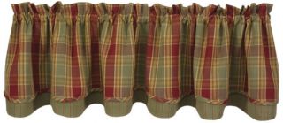 PARK DESIGNS MANCHESTER LAYERED VALANCE   LINED   PLAID   72x16   LAST