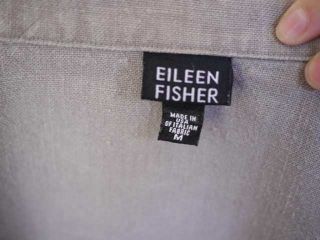 Eileen Fisher Italian Linen Shirt Blouse Jacket Top Womens USA Made