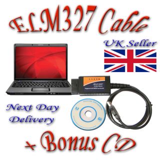 ELM327 Cable Bonus CD OBD 2 II Car Fault Diagnostic Interface Reader