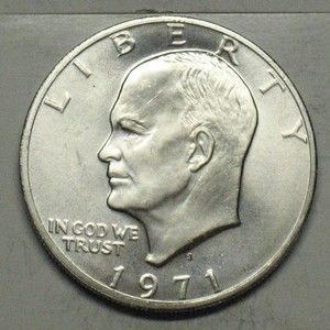 Sharp 1971 s Eisenhower Silver Dollar Grading Gem BU L243