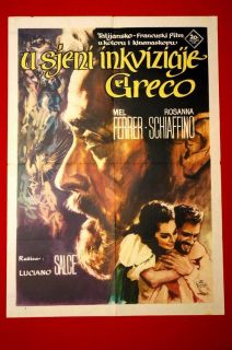 El Greco Mel Ferrer Rosanna Schiaffino 1966 RARE EXYU Movie Poster