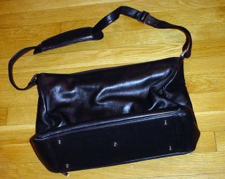 El Portal Black Leather Shoulder Bag Briefcase Nickle Hardwear Many