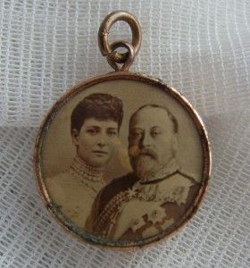 Edward V11 Queen Victoria Royal Antique Souvenir Locket Pendants Mini