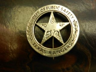 Vintage Obsolete 90 Coin Silver Dept Public Safety Texas Rangers Badge