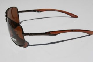 Pablo Zanetti Polarized Sunglasses Rectangle Brown Fish