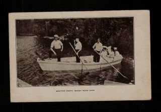 1910 East Wakefield, NH 3 men & 3 women in boat on Shady Nook Lake