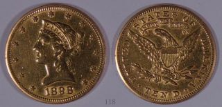 1898 $10 Ten Dollar Gold Liberty Head Eagle Gold Coin #118