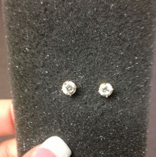 Ct Genuine Diamond Earrings Gold Stud Settings PRICE REDUCED