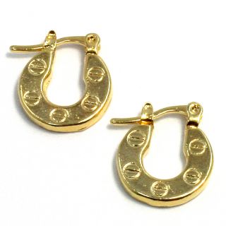 Gold 18k GF Little Hoop Earrings Fashion Lady Teens Girl Designer