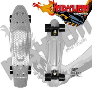 Mayhem Complete Cruiser Skateboard Gray Black Wheels