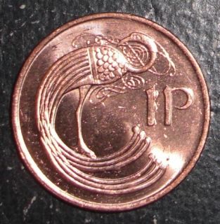 Ireland Irish Eire 1P Bird Peacock Animal Coin