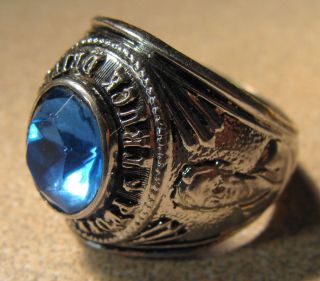  Professional Truck Driver Ring Blue Stone Size 12