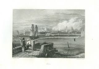 This is a vintage engraving titled Calais. and published in the