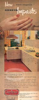 1960 Geneva Kitchens Ad Mid Century Eames Era 50s 60S
