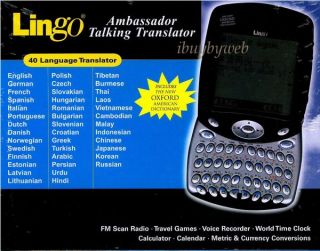 Lingo tta 40 Ambassador Talking Language Translator New