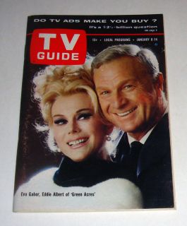 Jan 1966 TV Guide Eva Gabor Eddie Albert Green Acres No Label Free